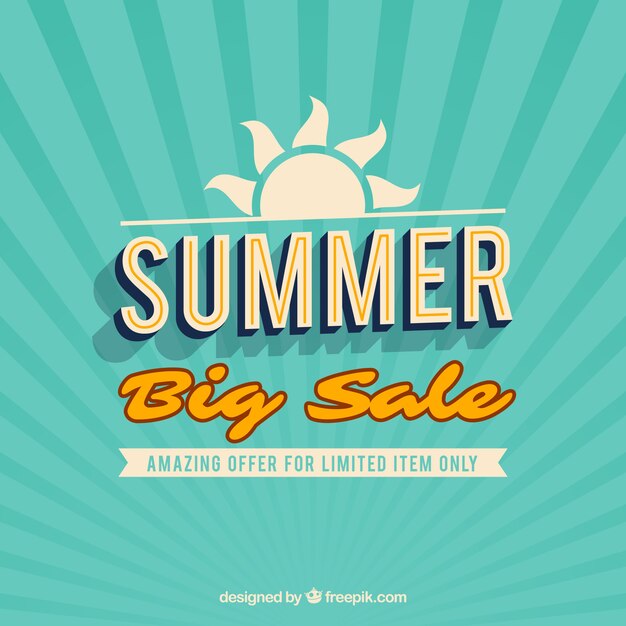 Summer sale background in vintage style