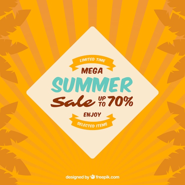 Free vector summer sale background in vintage style