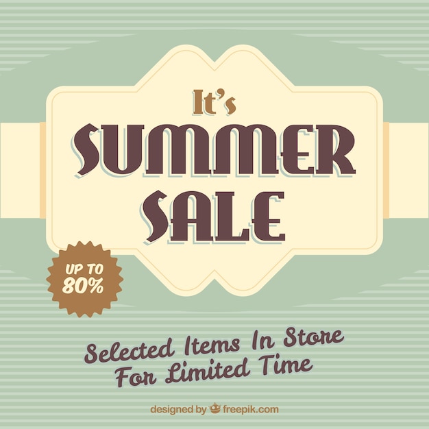 Summer sale background in vintage style