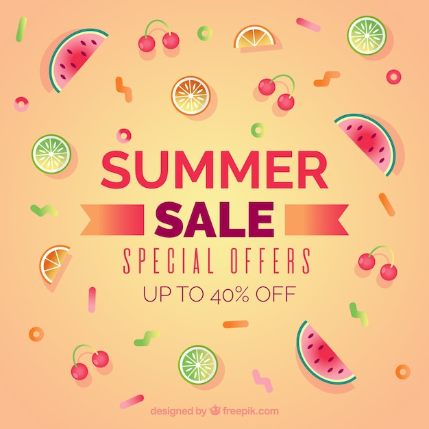 Summer sale background with beach elements