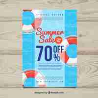 Free vector summer sale background with floats