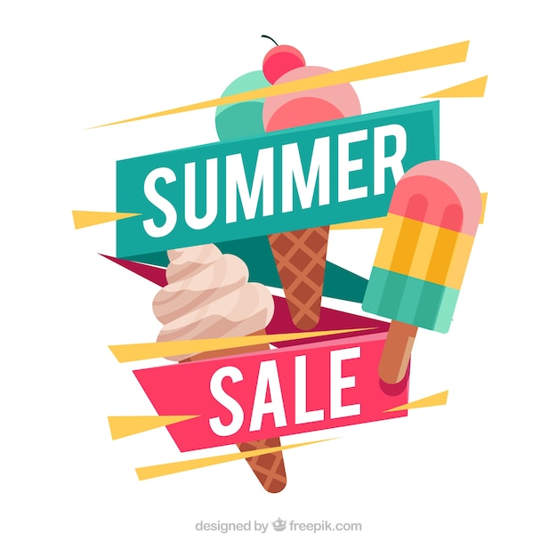 Summer sale background with ice cream