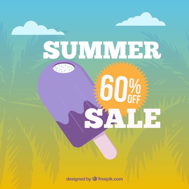 Summer sale background with ice cream