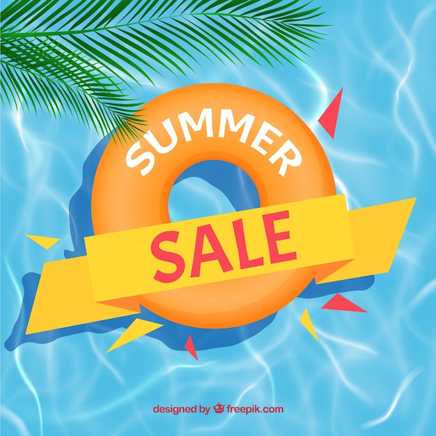 Summer sale background with pool