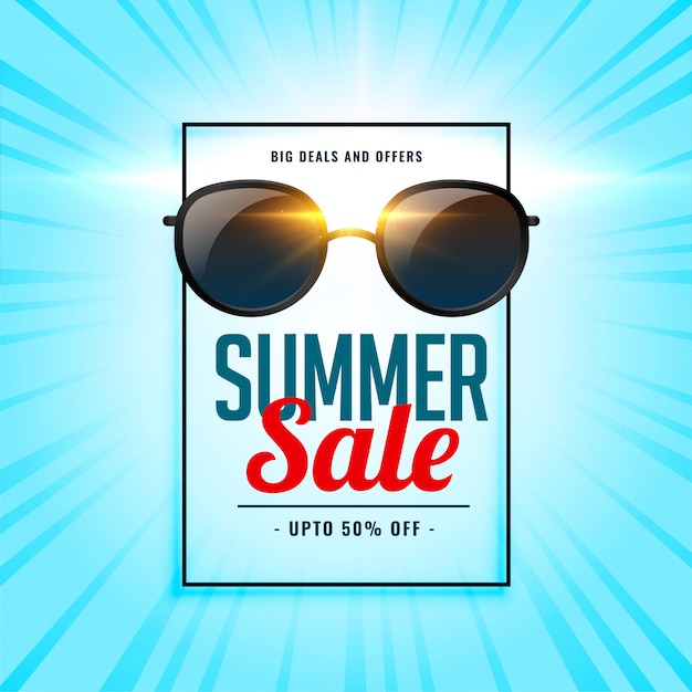 Free vector summer sale background with shiny sunglasses