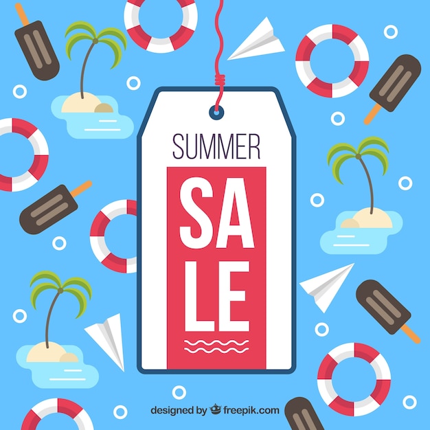 Summer sale background with tag