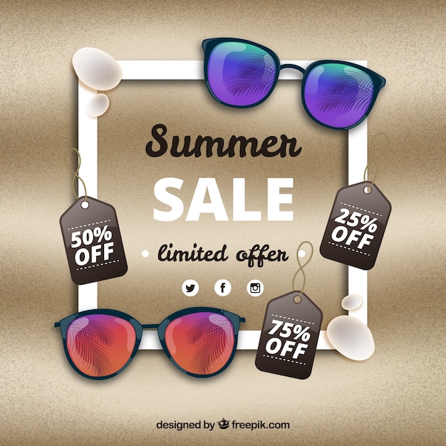 Free vector summer sale background