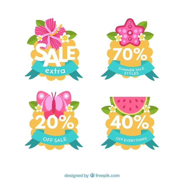 Free vector summer sale badges