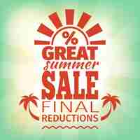Free vector summer sale banner template