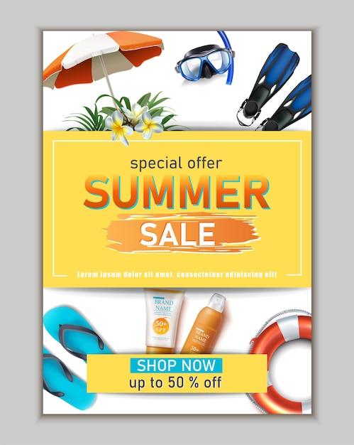 Free vector summer sale banner template