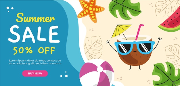 Free vector summer sale banner template