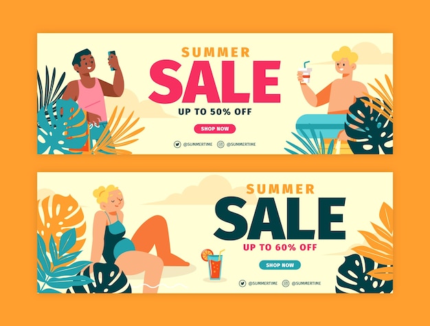 Free vector summer sale banner template