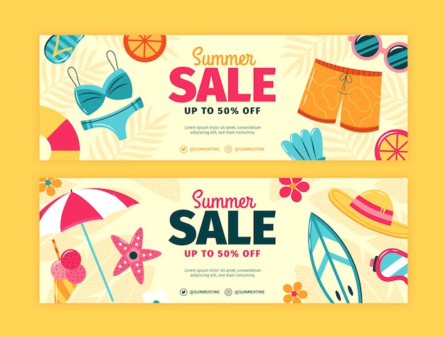 Free vector summer sale banner template