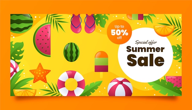 Free vector summer sale banner template