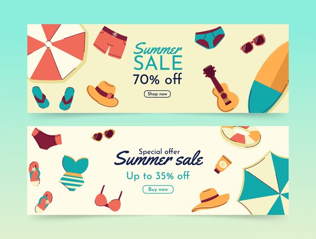 Summer sale banner template