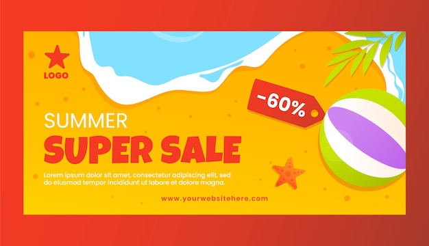 Free vector summer sale banner template