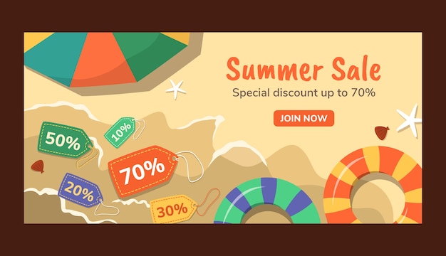 Free vector summer sale banner template
