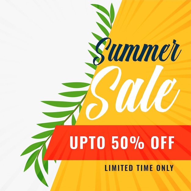 Free vector summer sale banner with offer details