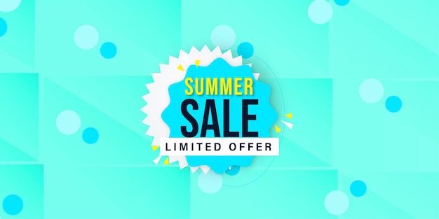 Summer sale blue white background professional banner multipurpose design free vector