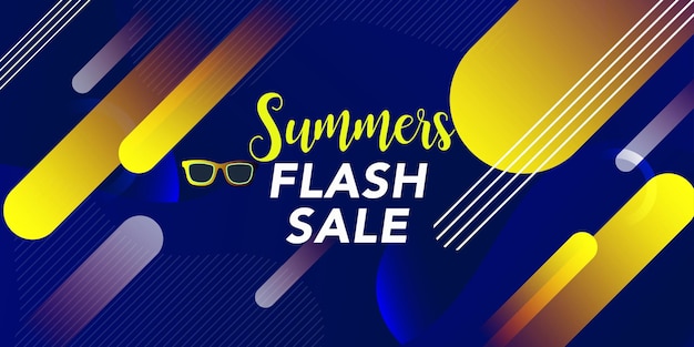 Summer Sale Blue Yellow Background Professional Banner Multipurpose Design Free Vector