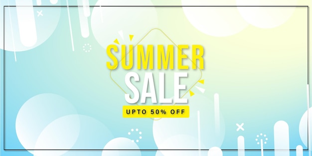 Free vector summer sale blue yellow background professional banner multipurpose design free vector