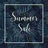 Free vector summer sale concept with leaves