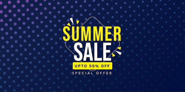 Free vector summer sale dark blue yellow background professional banner multipurpose design free vector