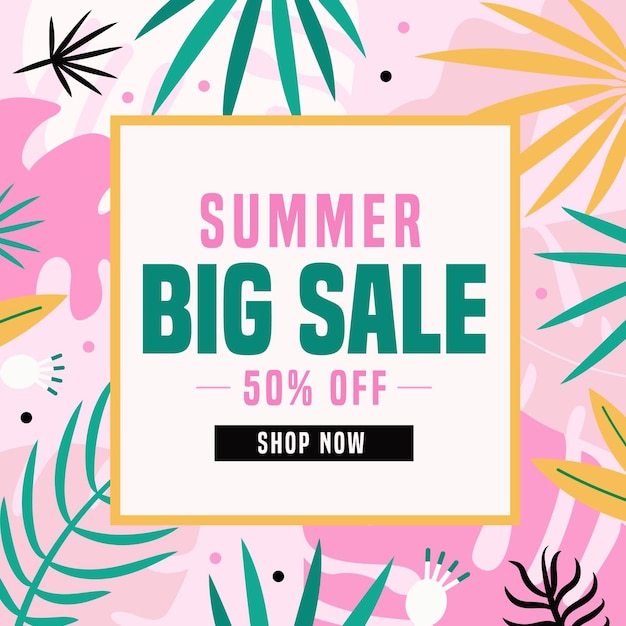 Free vector summer sale in flat design