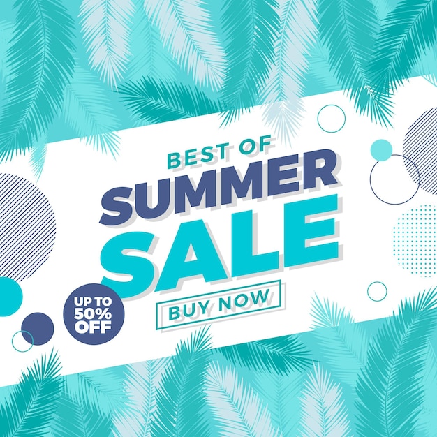 Summer sale in flat design