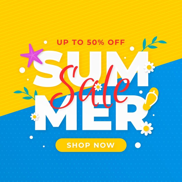 Summer sale in flat design