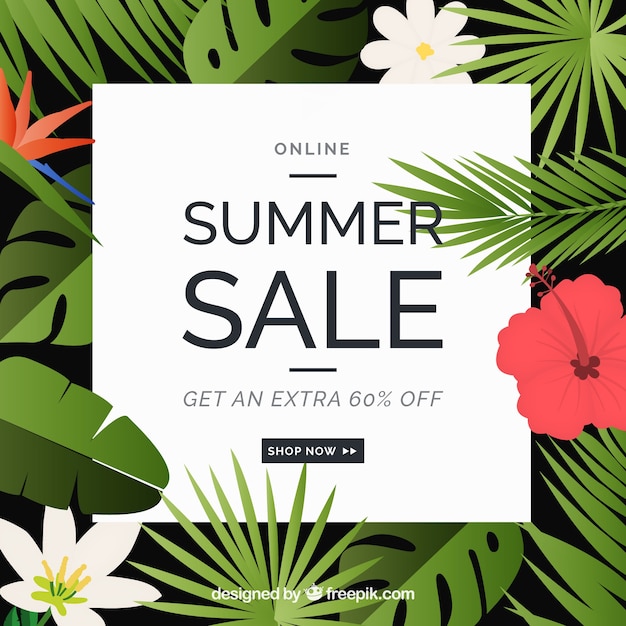 Summer sale floral background