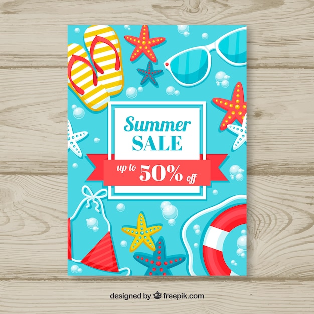 Free vector summer sale flyer