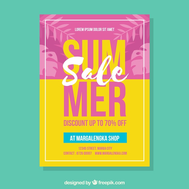 Free vector summer sale flyer