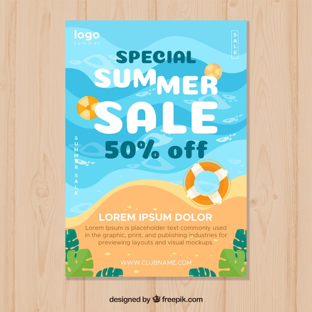 Free vector summer sale flyer