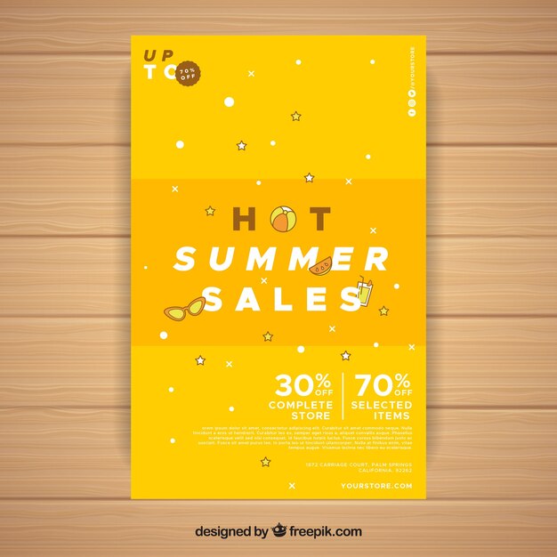 Free vector summer sale flyer