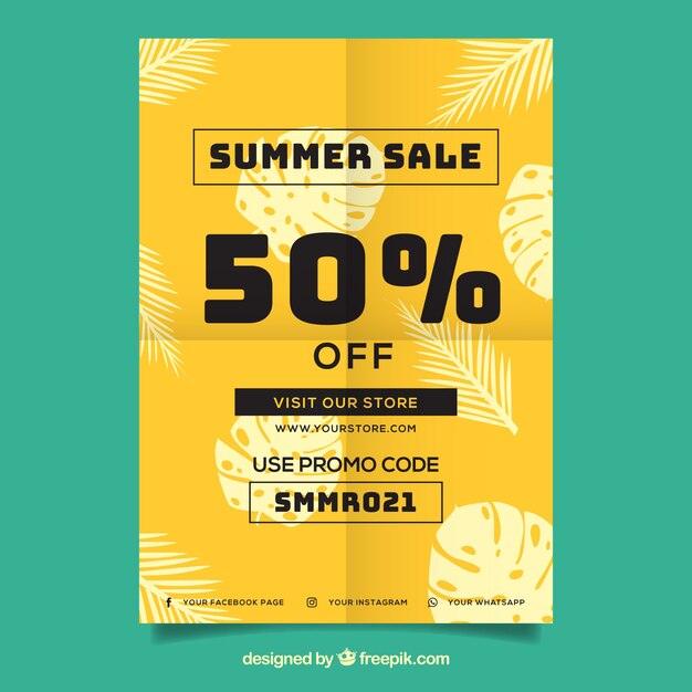 Free vector summer sale flyer