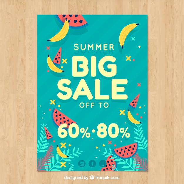 Free vector summer sale flyer