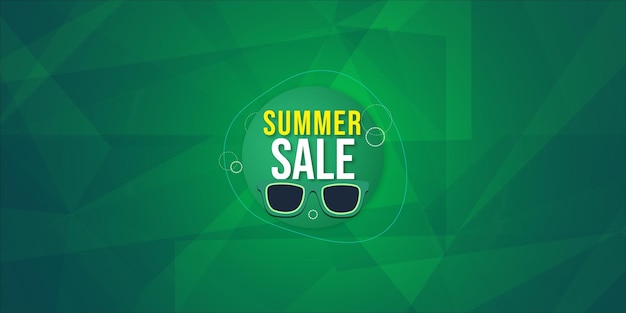 Free vector summer sale green blue background professional banner multipurpose design free vector