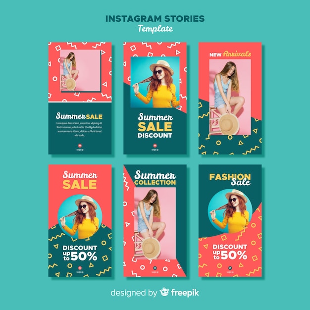 Modelli di storie di vendita estiva di instagram