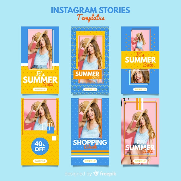 Modelli di storie di vendita estiva di instagram