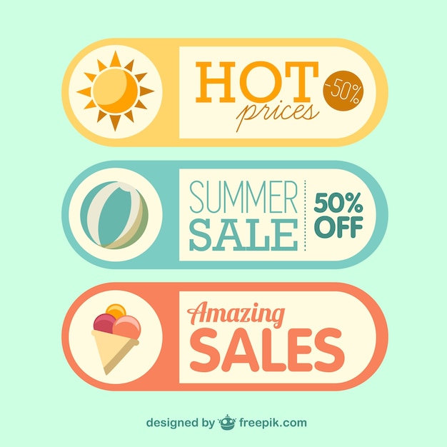 Free vector summer sale labels