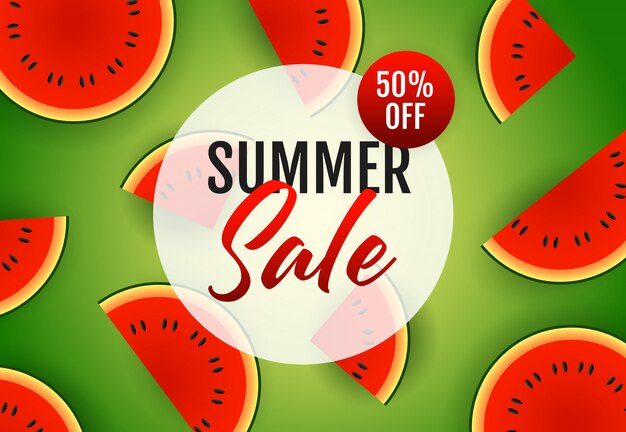 Summer sale lettering with watermelon slices