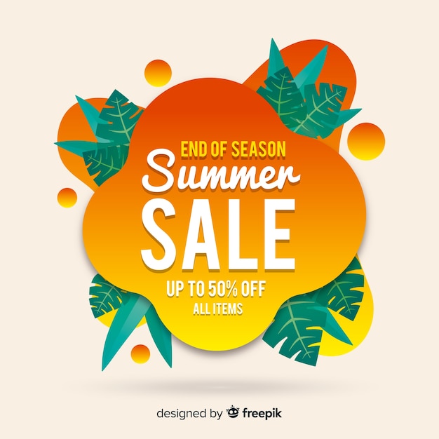 Free vector summer sale liquid banners