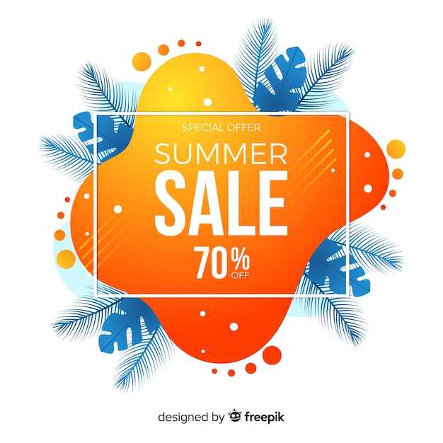 Free vector summer sale liquid shape banners