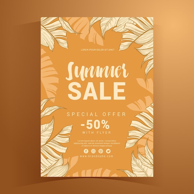 Free vector summer sale poster template