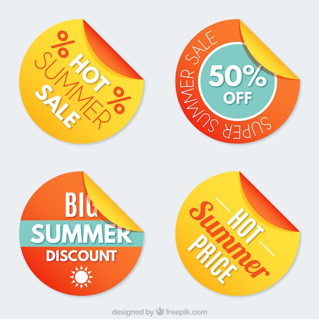 Free vector summer sale stickers set