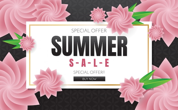 Summer sale template banner vector background