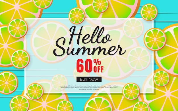 Free vector summer sale template banner vector background