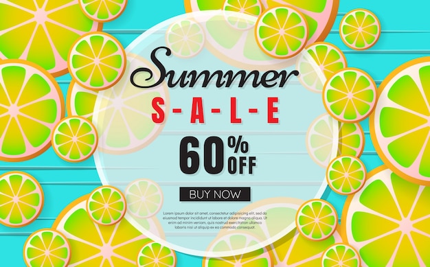 Summer sale template banner vector background