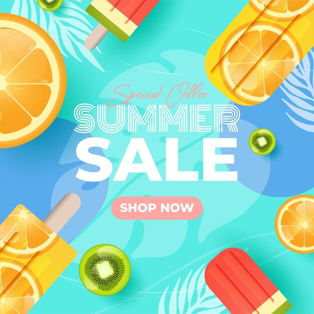 Summer sale template banner